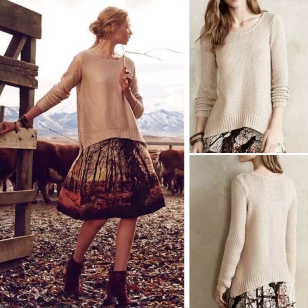 MOTH for Anthropologie metallic shimmer sweater M relaxed fit boho